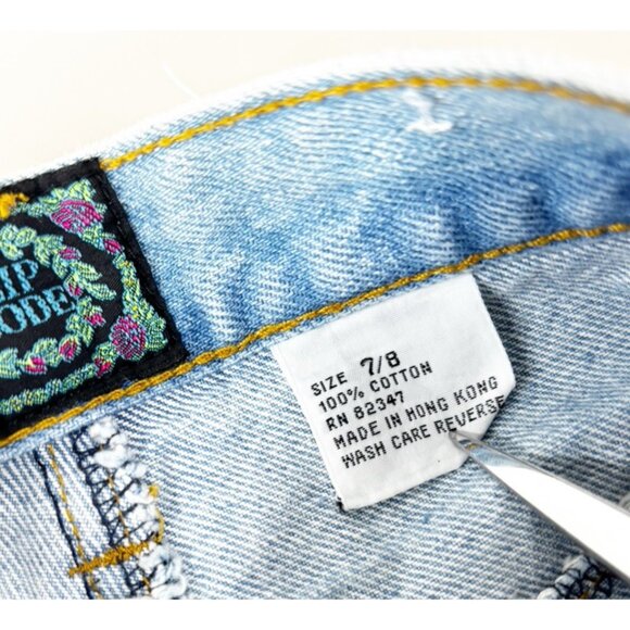 VTG Zip code Sz 7/8 (Actual 23x2) Floral Light Wash Denim Shorts 100% Cotton EUC - Picture 11 of 11